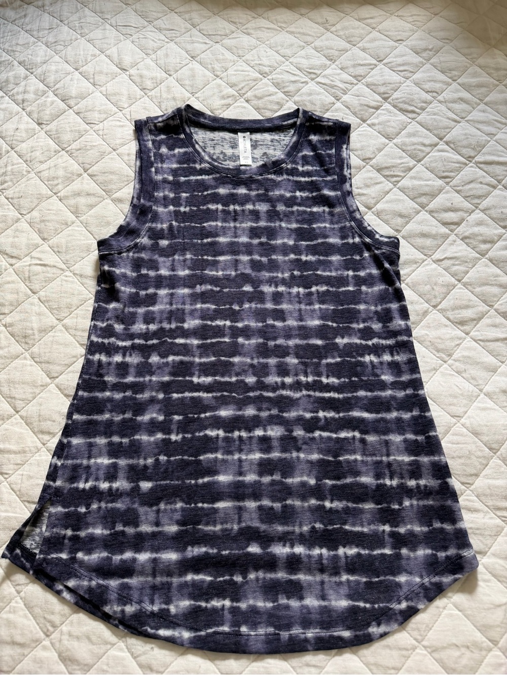 Athleta Navy and White Tie-Dye Muscle Tank size XS EUC